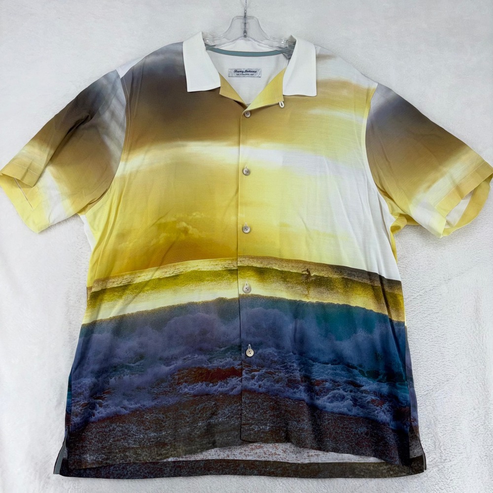 Tommy Bahama Artist Series 2023 Veracruz Cay Sunset Beach Shirt Mens XL 231-ST32